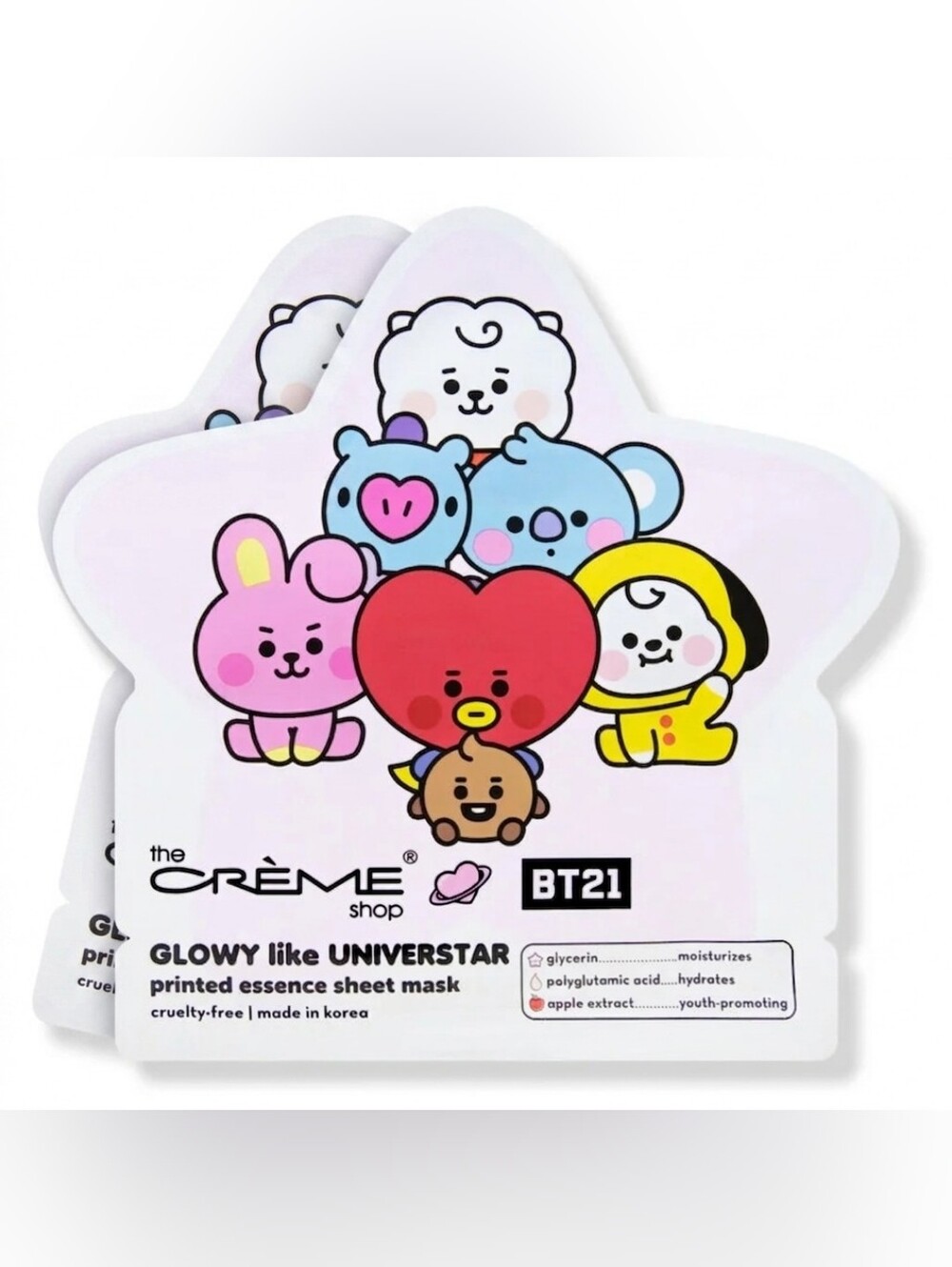 Two The Crème Shop BT21 Glowy Like Universtar Sheet Mask - Pack Of Two